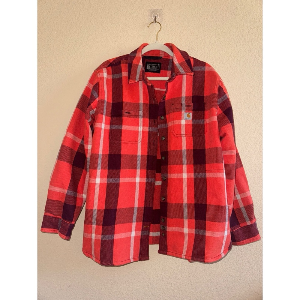 Carhartt Women’s Rugged Flex Heavyweight Twill Flannel Jacket Size Large